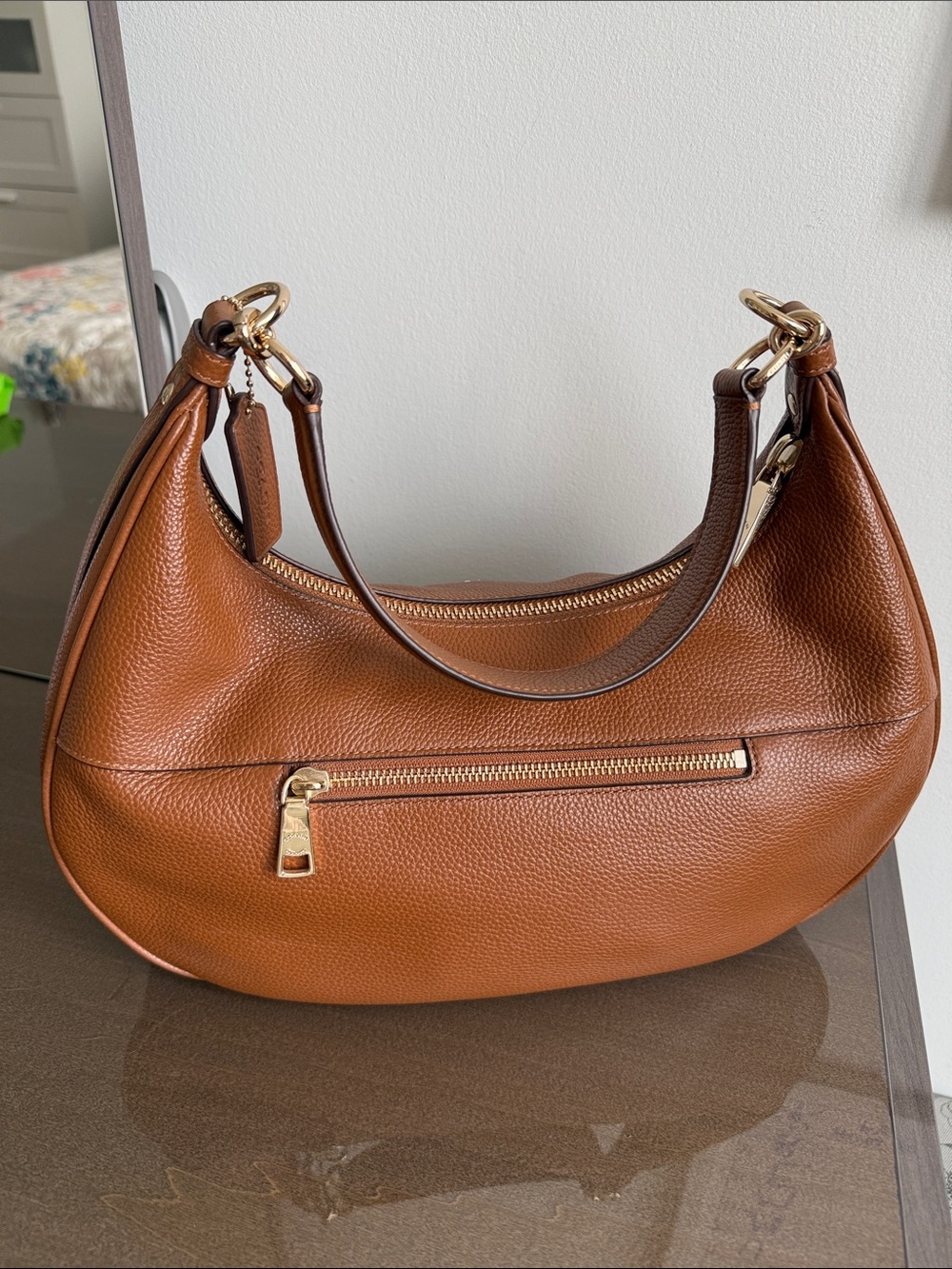Coach Pebbled Leather authentic Shoulder Hobo in Cognac Brown - Picture 4 of 12